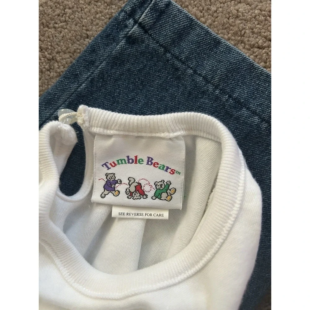 Vintage Tumble Bears Toddler 2 Pc Outfit Size 4T Featuring Button Connections